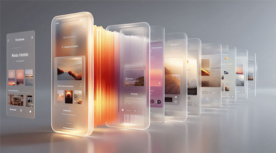 high texh image of multiple cellphones with tiktok running