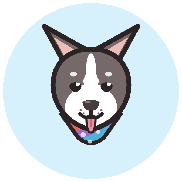 Carma CRM logo: Carma the rat terrier in her tie-dye bandana