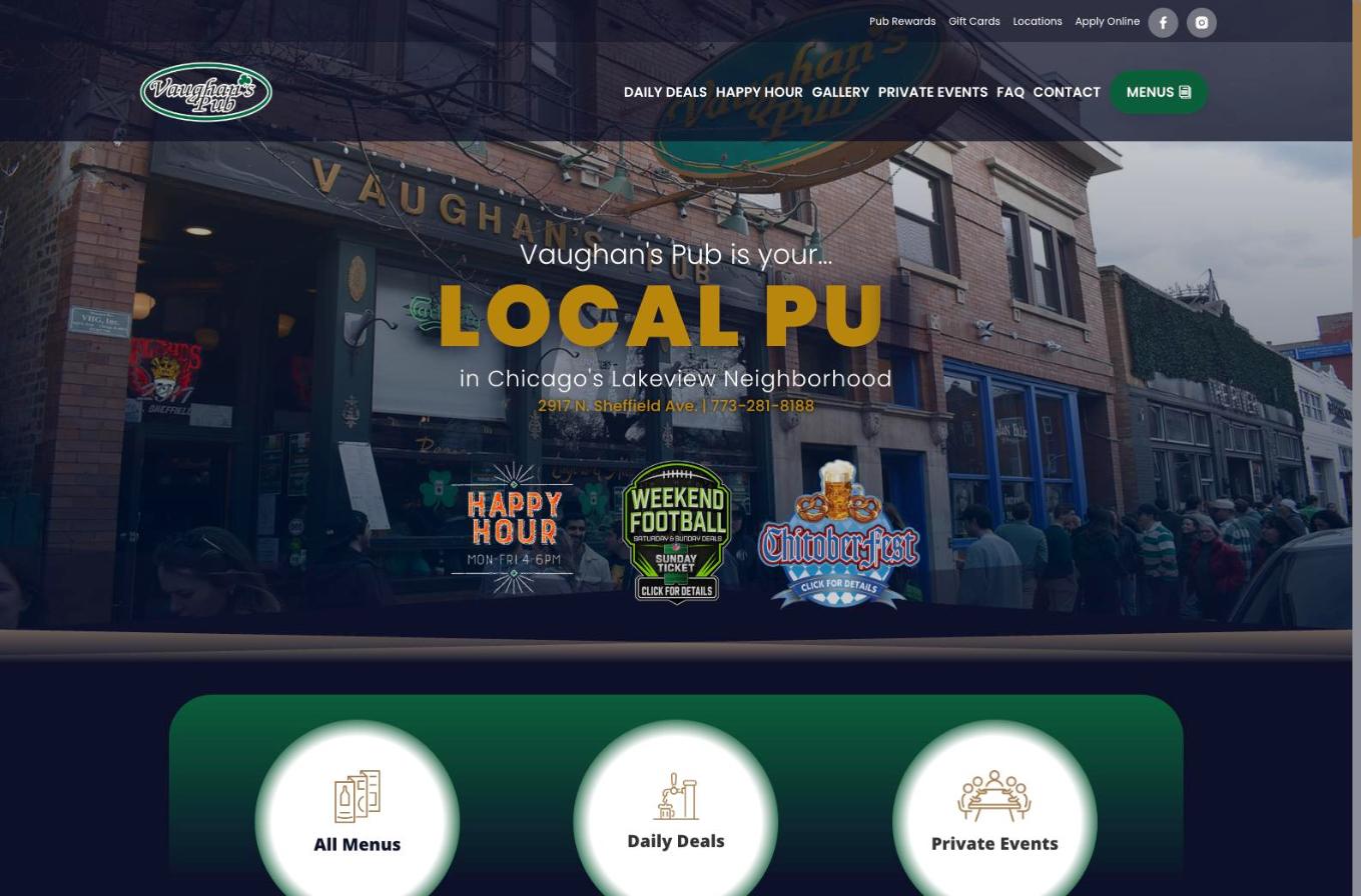 Vaughan's Pub Lakeview website
