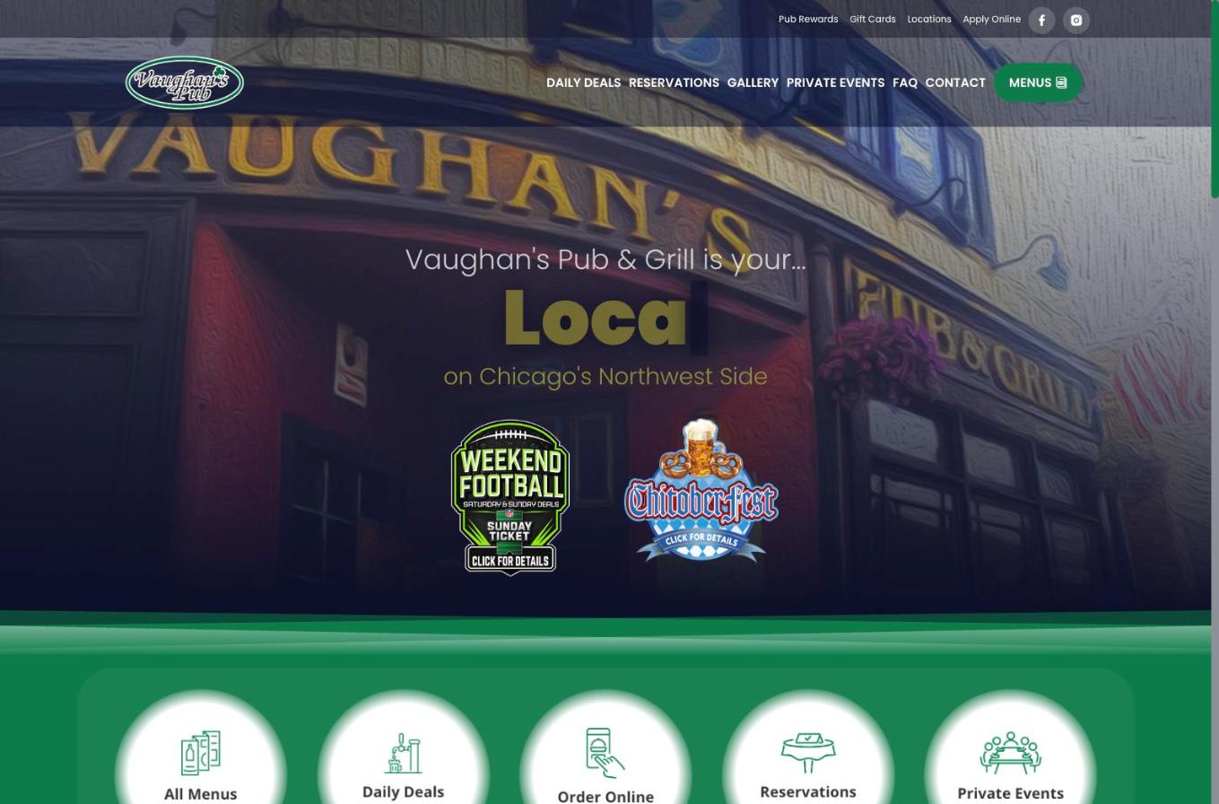 Vaughan's Pub & Grill website
